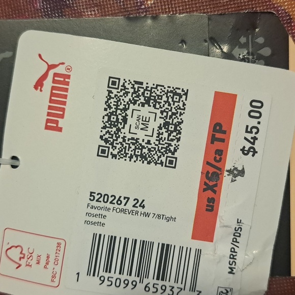 Puma Pink Drycell Tight Fit High Waist Workout Leggings. Size XS NWT - Picture 9 of 10